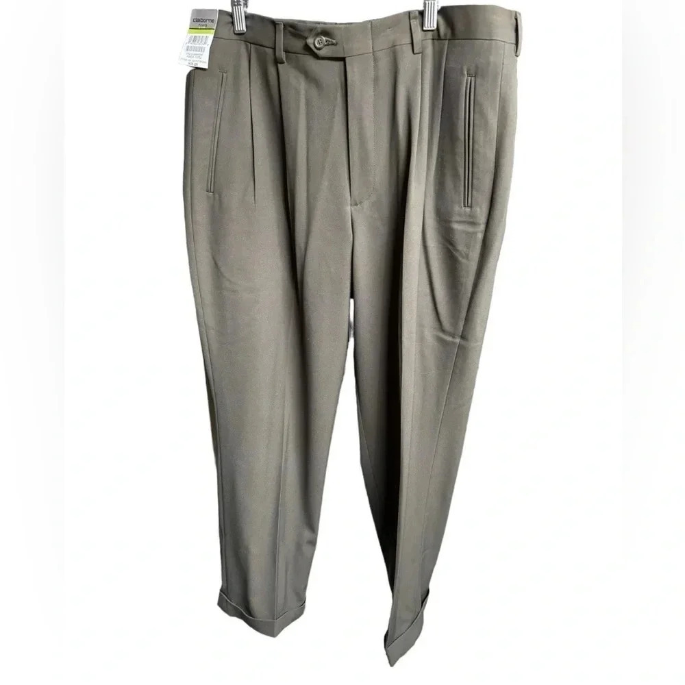 Claiborne Men’s Dress Pants size 36x39.  Brand new with tags. Brown pleated cuff